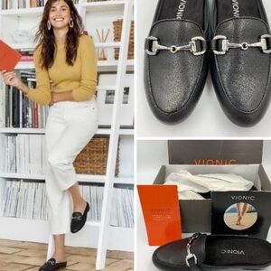 NIB! Vionic Adeline Horsebit Black Mules Size 5